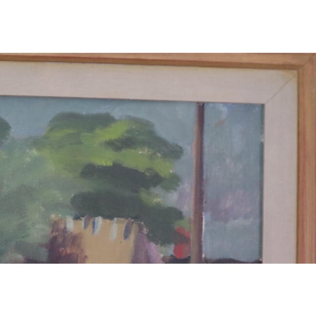 Mid-Century Modern Erik Oldberg, Cottage, 1950s, Oil on Canvas, Framed For Sale - Image 3 of 16