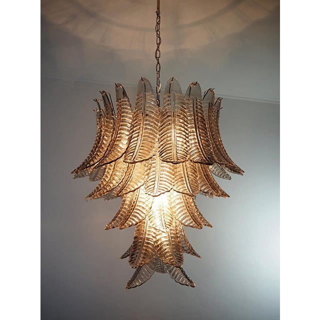 Glass Italian Smoked Murano Glass Six-Tier Felci Chandelier For Sale - Image 7 of 16