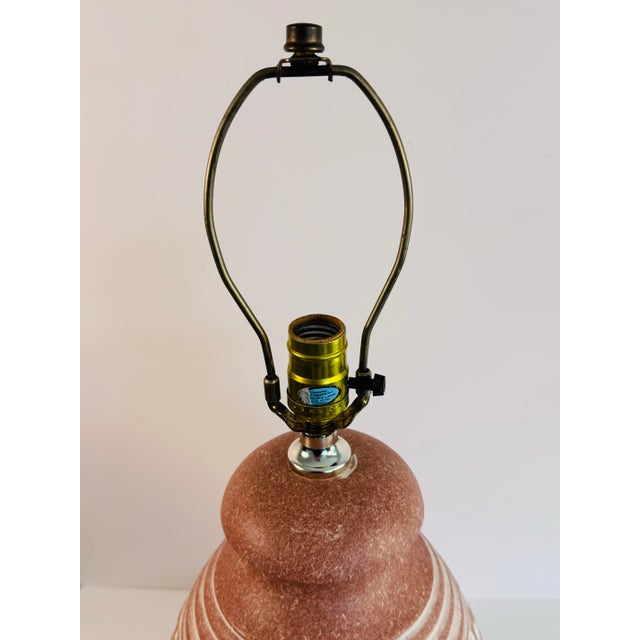 Rustic Vintage 1980s Southwestern-Style Terracotta Pottery Base W/ Teepee & Mountains Table Lamp For Sale - Image 3 of 10