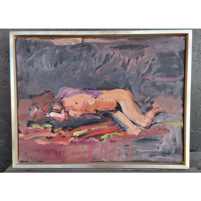 Important, original Abstract Expressionist oil painting by California artist Lundy Siegriest. Titled "Recling Figure #2"...