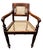 Pair of Antique Anglo-Indian styled carved armchairs with caning. These open armchairs combine English Regency design with...