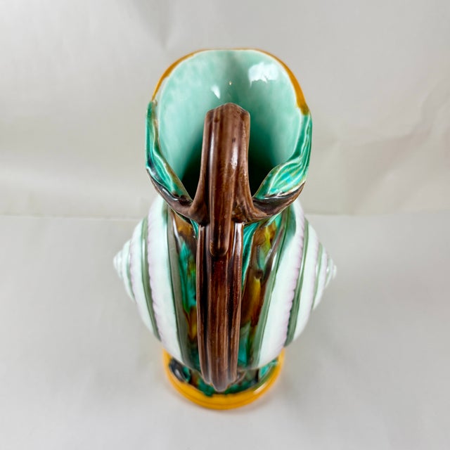 Wedgwood English Majolica Snail Shell and Ivy Pitcher Date Marked 1870 For Sale - Image 9 of 12
