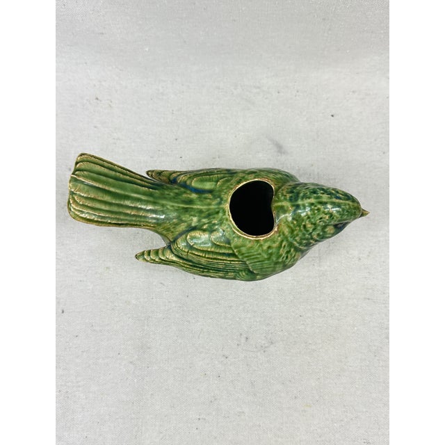 Vintage green glazed porcelain bird watering jug marked pot 34, Penrith, England. This is a pre-owned item so please see...