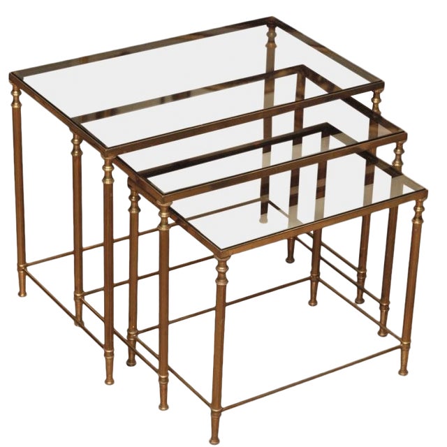 Mid-Century Set of 3 Nesting Tables For Sale