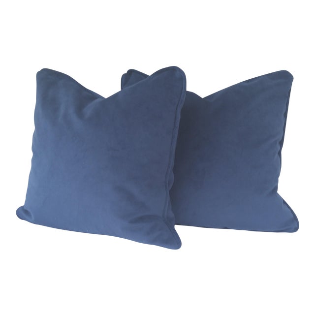 Plush Royal Blue Velvet Pillows A Pair Chairish