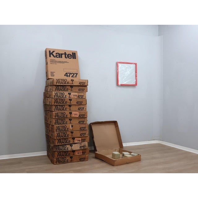 Mod. 4727 Red Mirror by Anna Castelli Ferrieri for Kartell, 1970s For Sale - Image 9 of 10