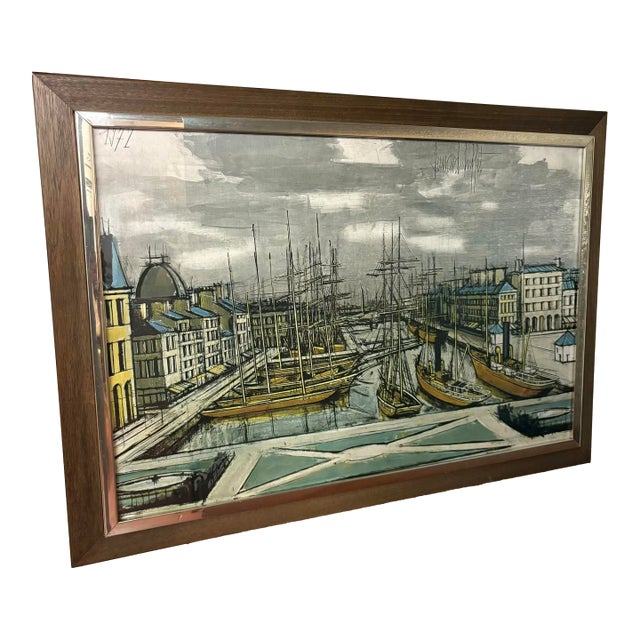 Bernard Buffet “Le Havre” Harbor Scene Lithograph, 1972 For Sale
