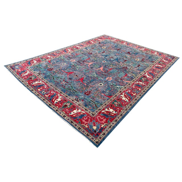 Hollywood Regency Late 20th Century Hand-Knotted Persian-Style Rug – Large Floral Medallion Design – 300x416 Cm For Sale - Image 3 of 18