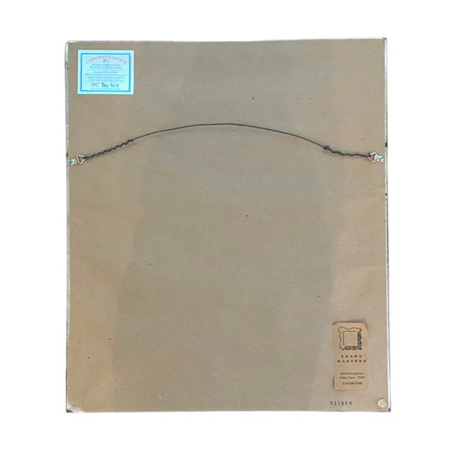 Late 20th Century Custom Framed Needlepoint Embroidery of Botanical Red Berry Branches & Bluebirds, Circa Late 20th Century For Sale - Image 5 of 6