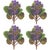 Rustic African Violet Flower Bush (Set of 4) For Sale - Image 3 of 3