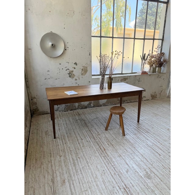Oak Farmhouse Table with Spindle Legs, 1950 For Sale - Image 4 of 18