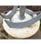 Metal Vintage Metal Ribbon Bow Floor Lamp With Travertine Base For Sale - Image 7 of 10