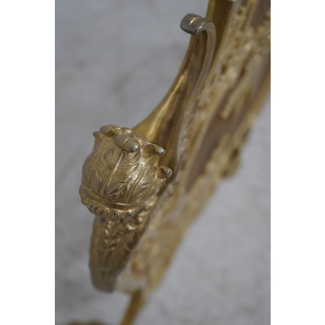 Bronze French Bronze Fireplace Screen W. Lady Face Mounts For Sale - Image 8 of 15