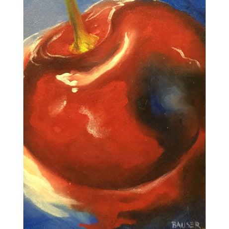 This delicious "Maraschino" cherry packs a big punch into its intimate size. This unique oil painting radiates fun and...