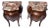 Italian Burl Wood Bombe Nightstands, Breccia Marble Tops, 19th Century For Sale