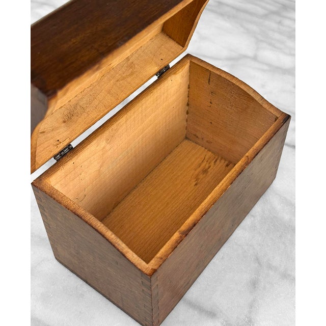 Wood Vintage Traditional Wood Card Catalog File Library Box For Sale - Image 7 of 9