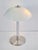 1960s Vintage Modern Mushroom Table Lamp in Sandblasted Glass Stainless Steel & Chrome, 1960s For Sale - Image 5 of 8