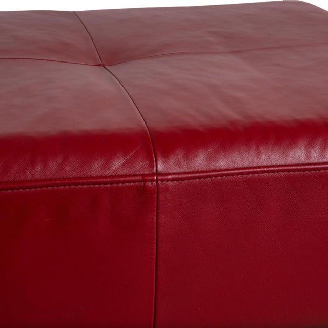 Dono 6100 Set Leather Corner Sofa with Ottoman in Red with Manual Function from Rolf Benz, Set of 2 For Sale - Image 14 of 18