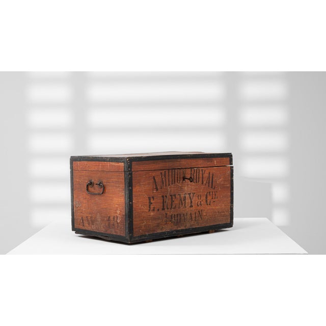 1900s Belgian Wooden Chest For Sale - Image 10 of 11