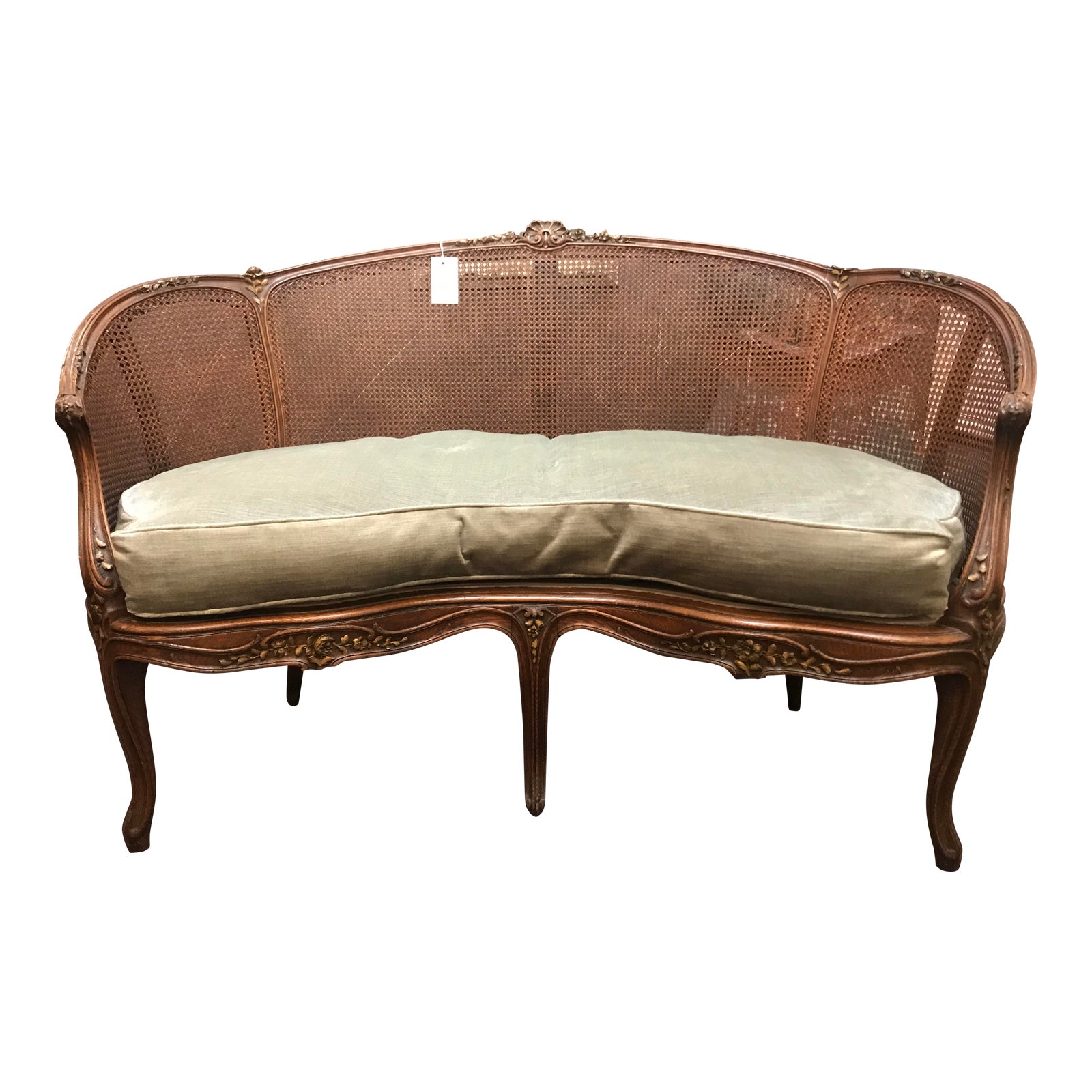 Antique French Cane Back Settee Chairish