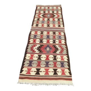 Handmade Turkish Kilim Runner - 41" X 113" For Sale