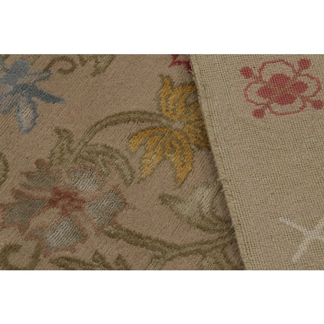 Textile Rug & Kilim’s Spanish European Style Rug in Beige With Floral Patterns “Bilbao” For Sale - Image 7 of 7