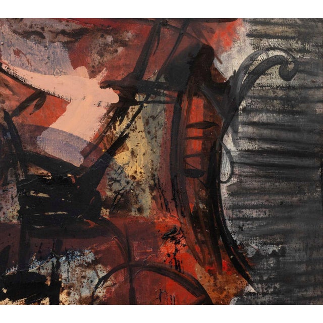 Vincent Cavallaro Abstraction Oil on Canvas, 1960 For Sale In New York - Image 6 of 10