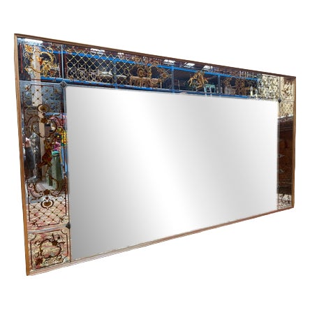 Venetian Style Art Nouveau Bistro Mirror For Sale