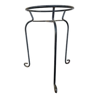 Vintage Wrought Iron Three Legged Plant Stand For Sale
