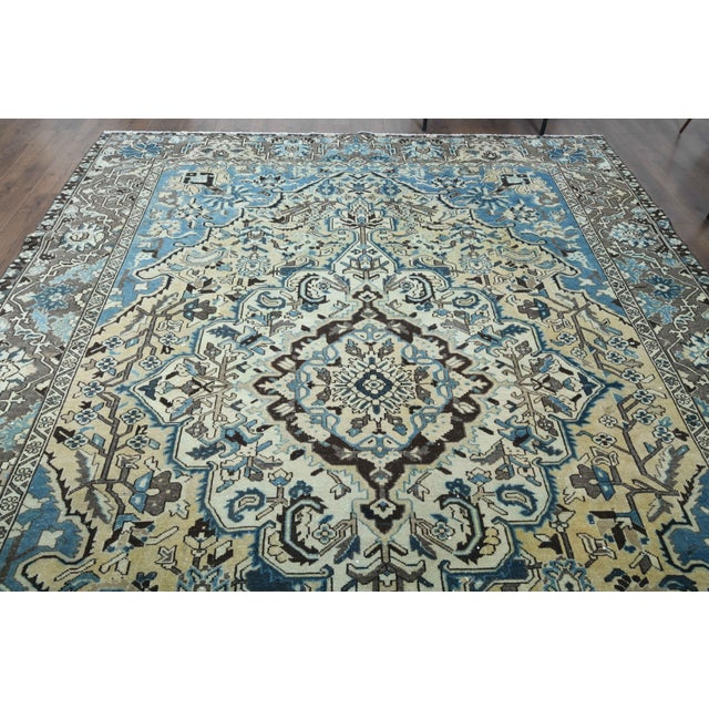 Coffee 1960s Vintage Persian Handmade Wool Cotton Brown Area Rug For Sale - Image 8 of 11