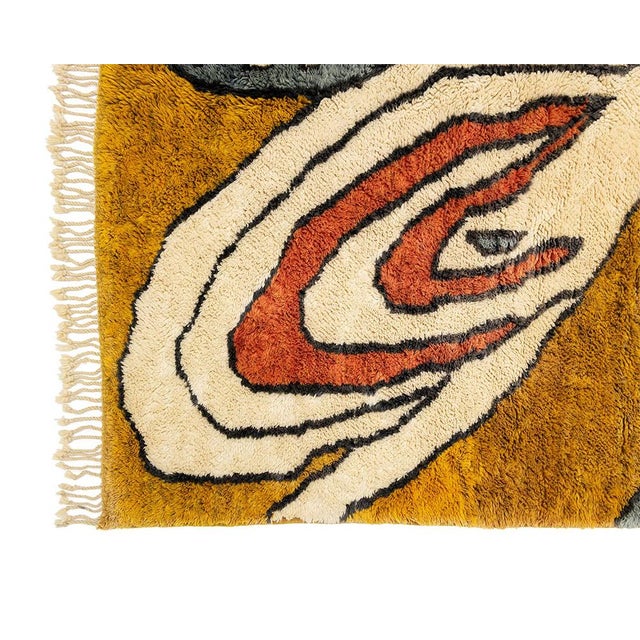 Abstract Hand-Knotted Wool Rug | 15'1" X 10'11" | One of a Kind Statement Rug For Sale - Image 9 of 12