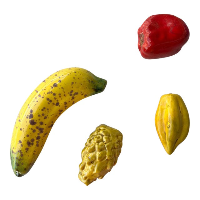Mid 20th Century Italian Ceramic Fruit & Vegetables For Sale