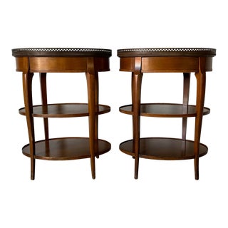 French Hollywood Regency Style Cassard Chateau Three- Tier Side Tables - a Pair For Sale