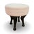 1980s Ebonized Wooden Stool with Horse-Shaped Legs and Beige Fabric, France, 1980s For Sale - Image 5 of 5