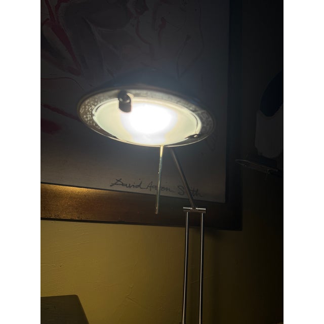 Mid-Century Modern Vintage Tensor Pittsburgh Collection Ufo Halogen Desk Lamp - Brushed Steel Space A For Sale - Image 3 of 6
