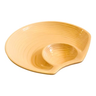 Large Ceramic Seashell Chip and Dip Serving Tray, Made in Japan For Sale