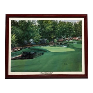 Late 20th Century Framed Augusta National White Dogwood Hole #11 Golf Print For Sale