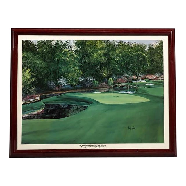 Late 20th Century Framed Augusta National White Dogwood Hole #11 Golf Print For Sale