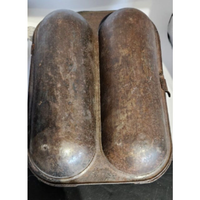 Metal Antique Ideal 1897 Metal Double Bread Loaf Baker's Mold W/ Original Clasp For Sale - Image 7 of 11