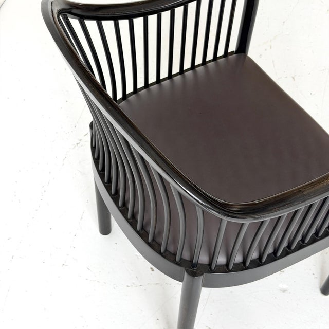 Wood 1980s Bentwood Spindle Chairs Attributed to Ward Bennett for Brickell Associates For Sale - Image 7 of 7