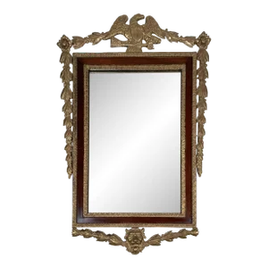 19th Century Federal Style Mahogany Gilded Wall Mirror With Eagle Crest