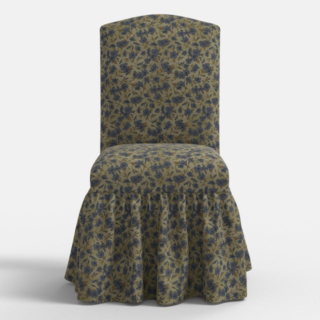 Spritely Home Stoffer Home x Cloth & Company Thelma Ruffle Camel Back Dining Chair in Dogwood Floral Sage For Sale - Image 4 of 8
