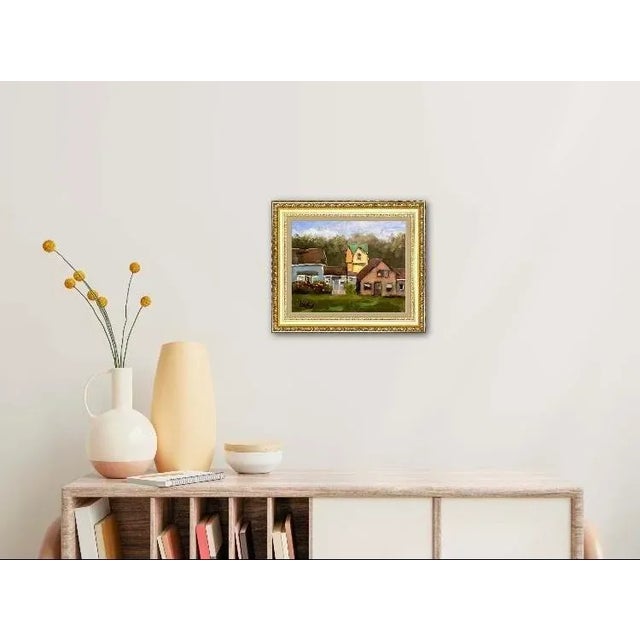 Quiet Places & Coastal — Mendocino Village Original oil painting by L. Haas, 8 x 10 in unframed masonite board, signed....