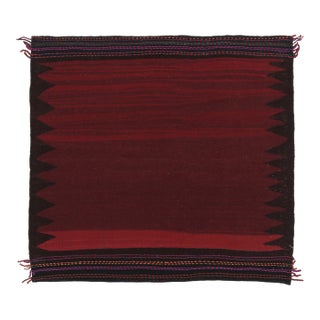 Vintage Sofreh Persian Kilim, Square Rug in Deep Red Open Field - Rug & Kilim For Sale