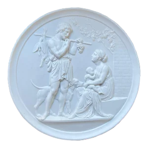 Large Antique 19th Century Bing & Grondahl Parian Bisque Neoclassical Wall Plaque Symbolizing Summer From the Four Seasons