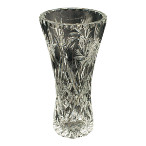 Vintage Crystal Flower Vase, English, Cut Glass, Bouquet, Sleeve, Circa 1940