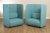 High Quality American Made Pair of Custom Upholstered Privacy Wall Lounge Chairs, Designed by Jang Won Yoon
