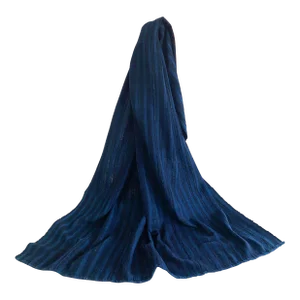 African Indigo Striped Handwoven Textile Throw
