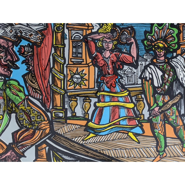 Commedia Dell'Arte Signed Limited Edition Serigraph by Marius Sznajderman, 1983 For Sale - Image 15 of 15
