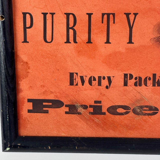 Antique Tillinghast's Purity Yeast General Store Advertising Sign, Framed For Sale - Image 4 of 6